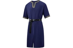 Runcati Mens Medieval Pirate Costume Tunic Renaissance Knight Warrior Viking LARP Halloween Tops