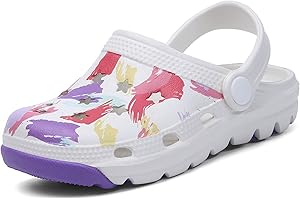 ChayChax Kid's Garden Clogs Cute Slides Sandals Toddlers Beach Pool Shower Shoes with Non-Slip Sole