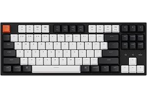 Keychron C1 Hot-swappable Wired Mechanical Keyboard with Gateron G Pro Red Switch/Double-Shot ABS Keycaps/White Backlight/USB Type-C Cable, Tenkeyless 87 Keys Computer Keyboard for Mac Windows PC
