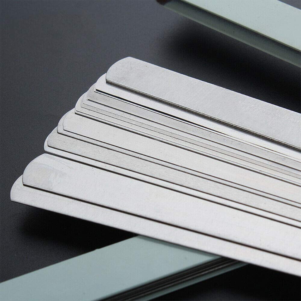 BE-TOOL 14 Blade Feeler Gauge, Stainless Steel Gap Measuring Tool Marked Metric Gauge (300 x 14mm, 1Pcs)