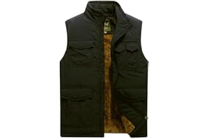 Vcansion Men's Outdoor Casual Stand Collar Padded Vest Coat