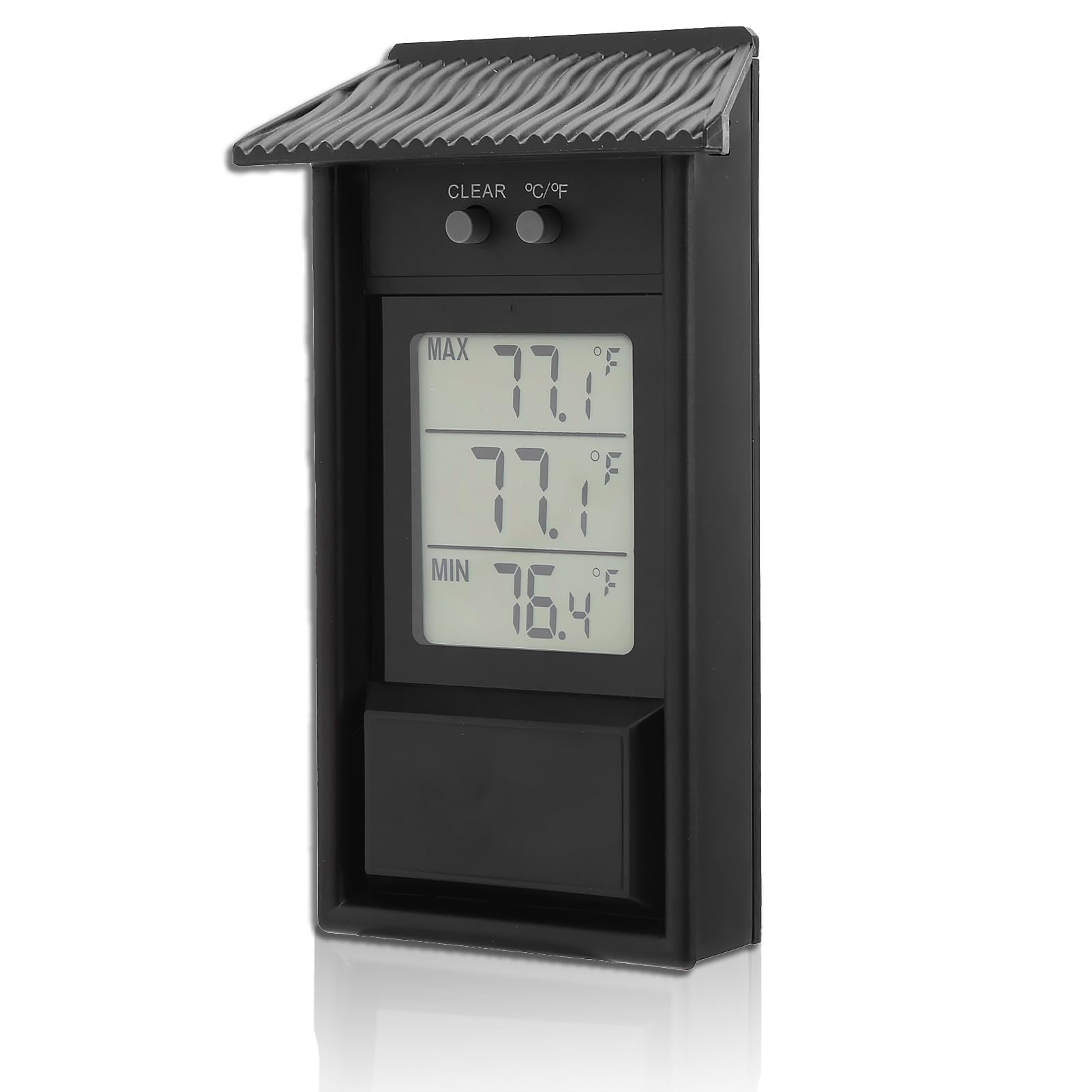 Digital Green Greenhouse Thermometer,Digital Thermometer -20-50℃ Waterproof Max Min Garden Thermometer ABS Temperature Gauge Outdoor Wall Mounted Temperature Meter for Garden Greenhouse,±1℃