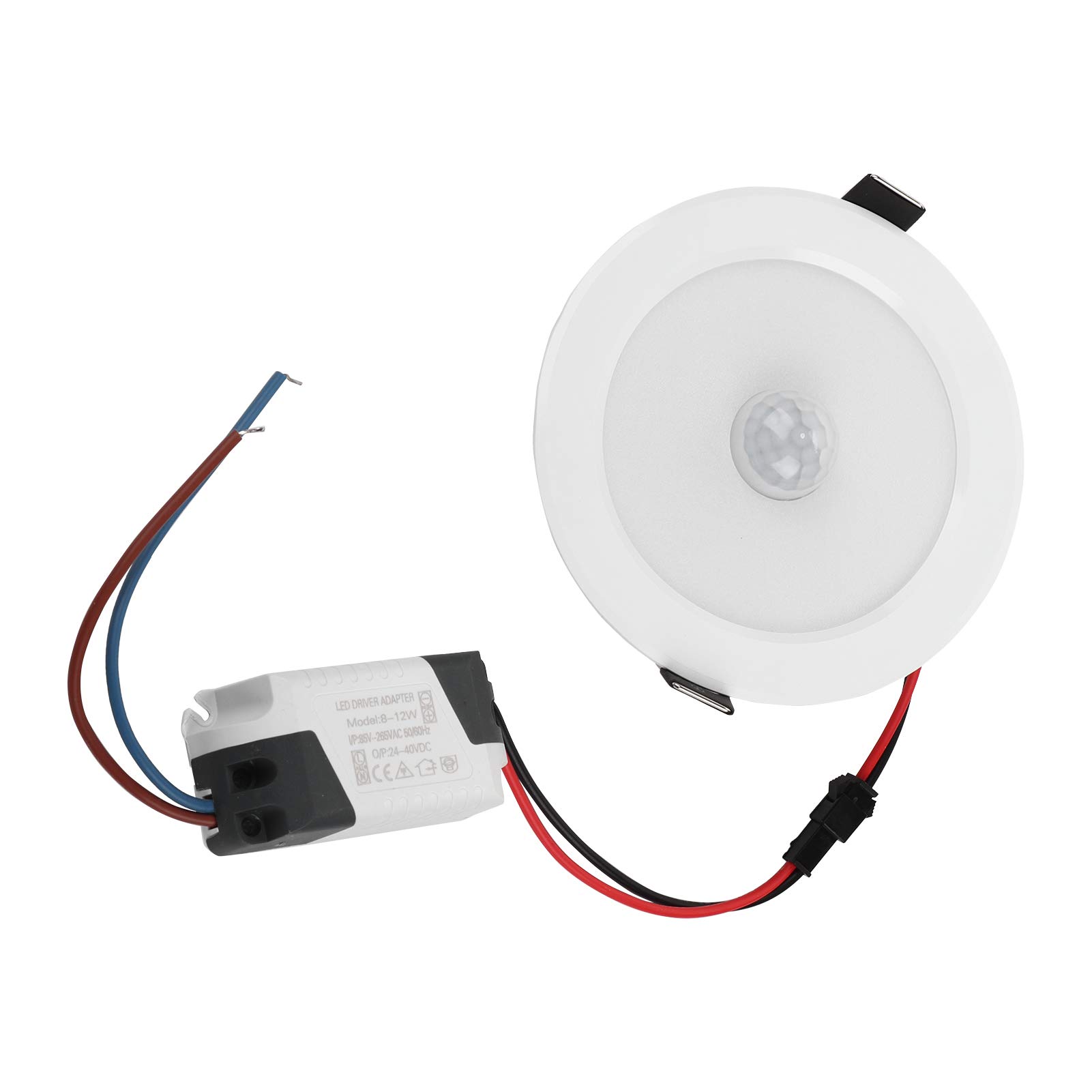 CHICIRIS Infrared Motion Sensor LED Downlight, Energy Efficient 9W Cool White, Recessed Ceiling Light with Human Detection for Living Room Bedroom Hallway
