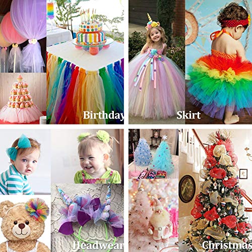 Adeeing Tulle Rolls 6 Inch x 200 Yards (600FT) Tulle for Wedding Tulle Fabric Bolt Spool for Tutu Skirt Crafting Favors Pew Bow Party Decorations (Royal Blue)