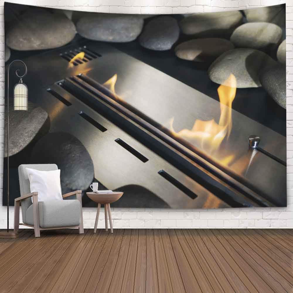 Pamime Fall Tapestry,Wall Hanging Art Tapestry Modern Bio Fireplace Made Stainless Burning Fire a Dorm Bedroom Fabric Wall Hanging Living Room 80X60 Inches（200X150Cm） Inhouse