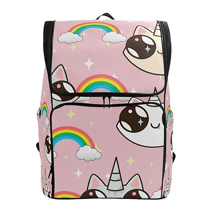 Personalizzata Unicorno Arcobaleno Stelle Ragazze Bambini Zaino Borsa Scuola Per Bambini Enciety Co