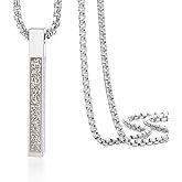 VASSAGO Islamic Ayatul Kursi Necklace for Women Men Stainless Steel/Leather Chain Muslim Allah Arabic 3D Bar Pendant Islam Eid Ramadan Gift Jewelry