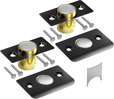 Tonitrui Upgraded Magnetic Door Catch 2 Pack Black Quiet Easy Install