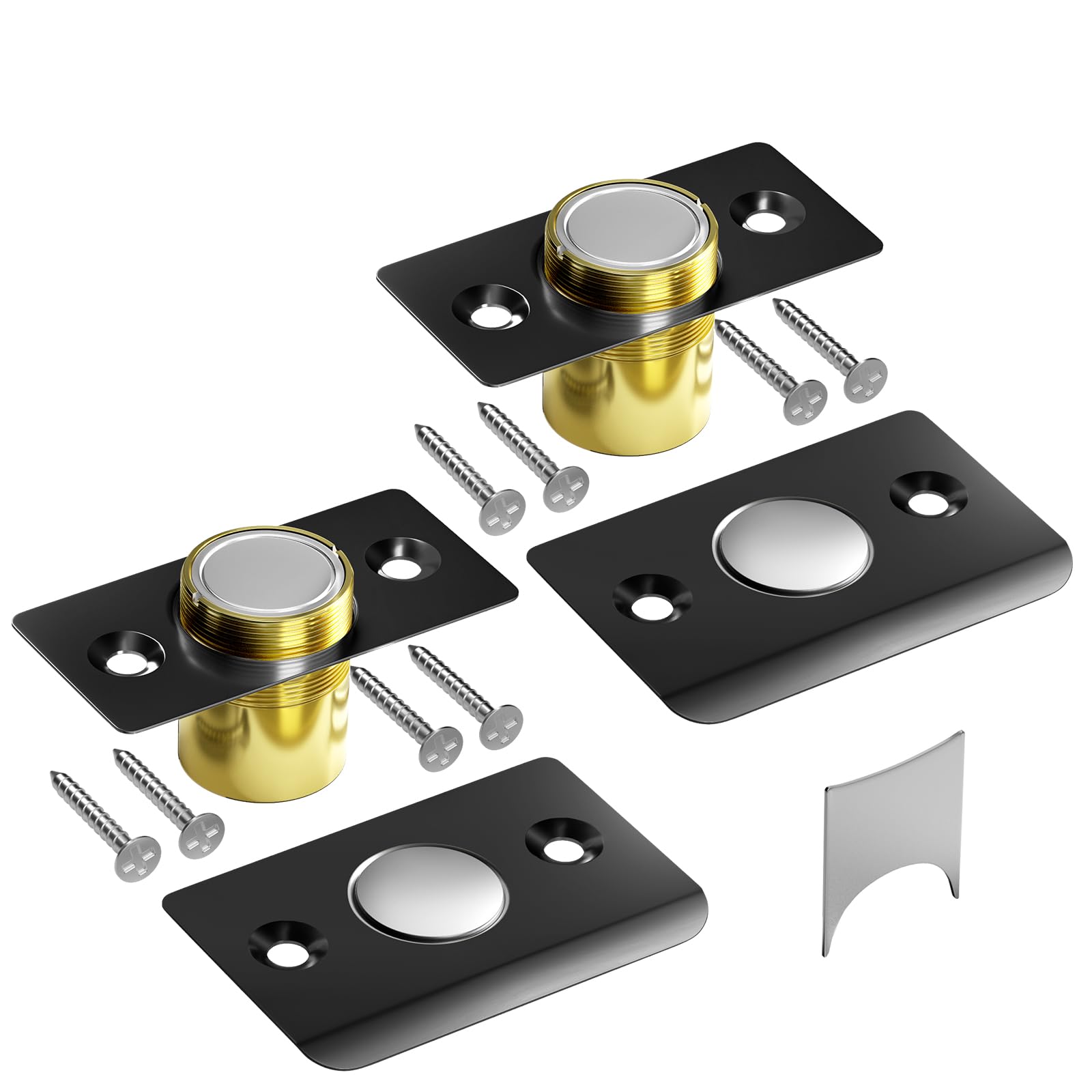 Tonitrui Silent Ball Catch, Adjustable Strong Magnet Door Catch，Using Noise Free, Replacing Door Ball Catch, with Identical Installation Dimension(2 Pack, Black)