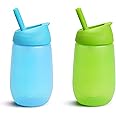 Munchkin® Simple Clean™ Toddler Straw Cup, 10 Ounce, 2 Count (Pack of 1), Blue/Green