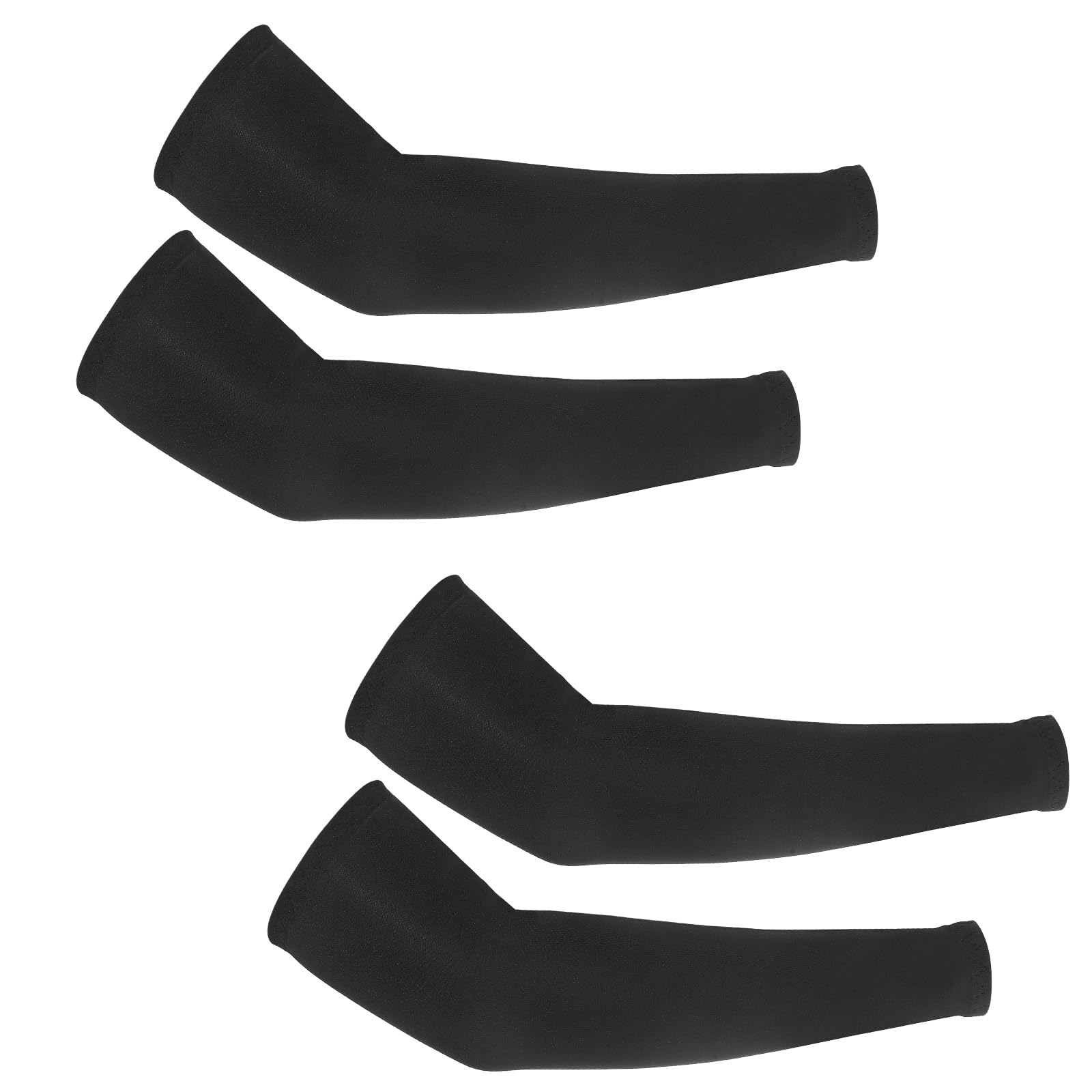 Photo 1 of 2 Pairs Kids Arm Sleeves - Breathable Elastic Compression Sleeves for Football, Basketball, Volleyball, Baseball - Youth Boys & Girls, Black