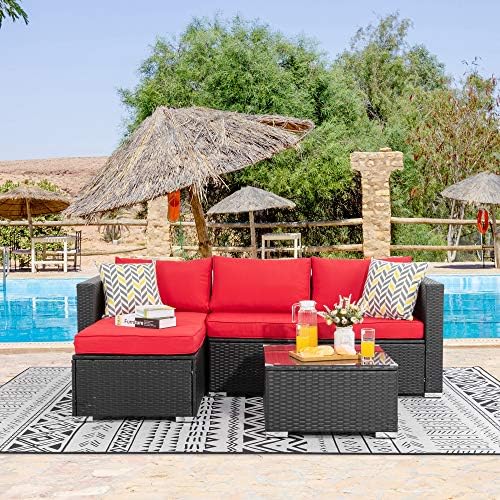 Walsunny 3 Piece Outdoor Furniture Sectional Sofa Patio with Upgrade