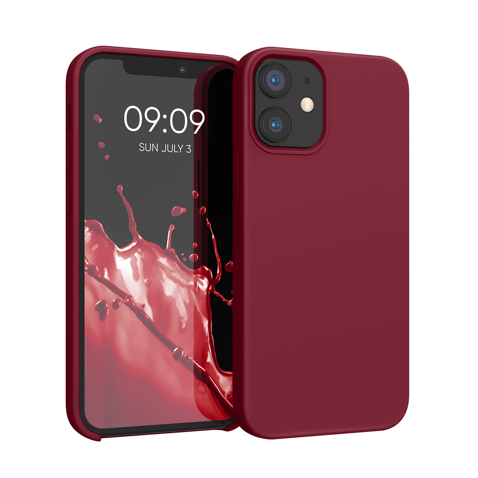 kwmobile Case Compatible with Apple iPhone 12 mini Case - TPU Silicone Phone Cover with Soft Finish - Rhubarb Red — image 1