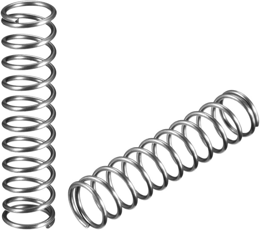 sourcing map Wire Diameter 0.05", OD 0.47", Free Length 2" Spring Steel Coil Extended Compressed Spring 10pcs
