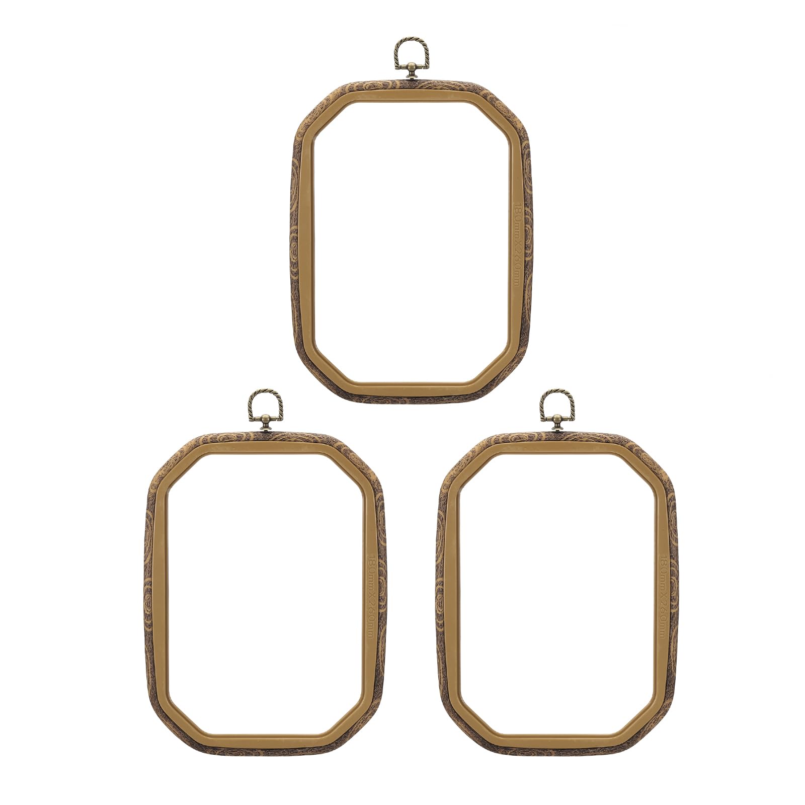 PATIKIL 10x7.1inch Embroidery Hoops, 3Pieces Imitated Wood Octagonal Frame Cross Stitch Hoop Ring for Embroidery Art Craft Sewing Ornaments Hanging Decoration