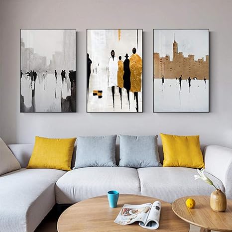 Amazon リビングルームの抽象的な白いイギリスのポスタープリントモダンキャンバスアートパネル絵画インテリア北欧家の装飾50 70センチ 3フレームなしの黒白い壁アートパネル写真 アートフレーム ポスター オンライン通販