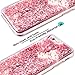 iPhone 6 Plus Case, iPhone 6S Plus Flowing Liquid Case, WeLoveCase 3D Creative Floating Luxury Bling Sequins Shiny Sparkle Glitters Adorable Quicksand Hard Case with TPU Bumper Frame - Rose Gold