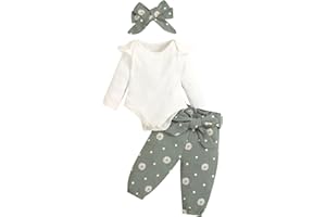 Mubineo Baby Girl Clothes Outfits Cute Flower Romper Daisy Pant Fall Winter Newborn Outfit Sets