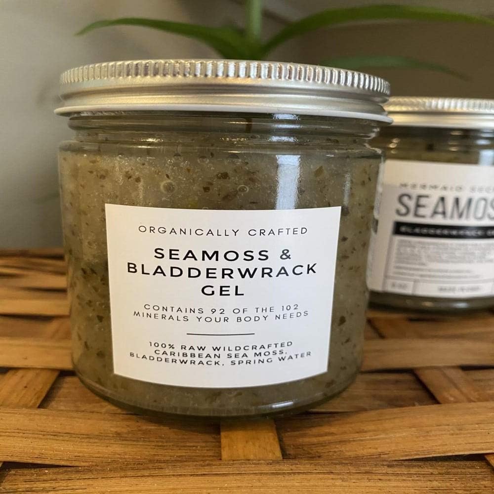100% Wildcrafted Sea Moss and Bladderwrack Gel Mix, Organically Crafted ,Dr Sebi Approved, 92 minerals of the 102 minerals that the human body needs, Alkaline, Vegan, Non GMO, (9oz)