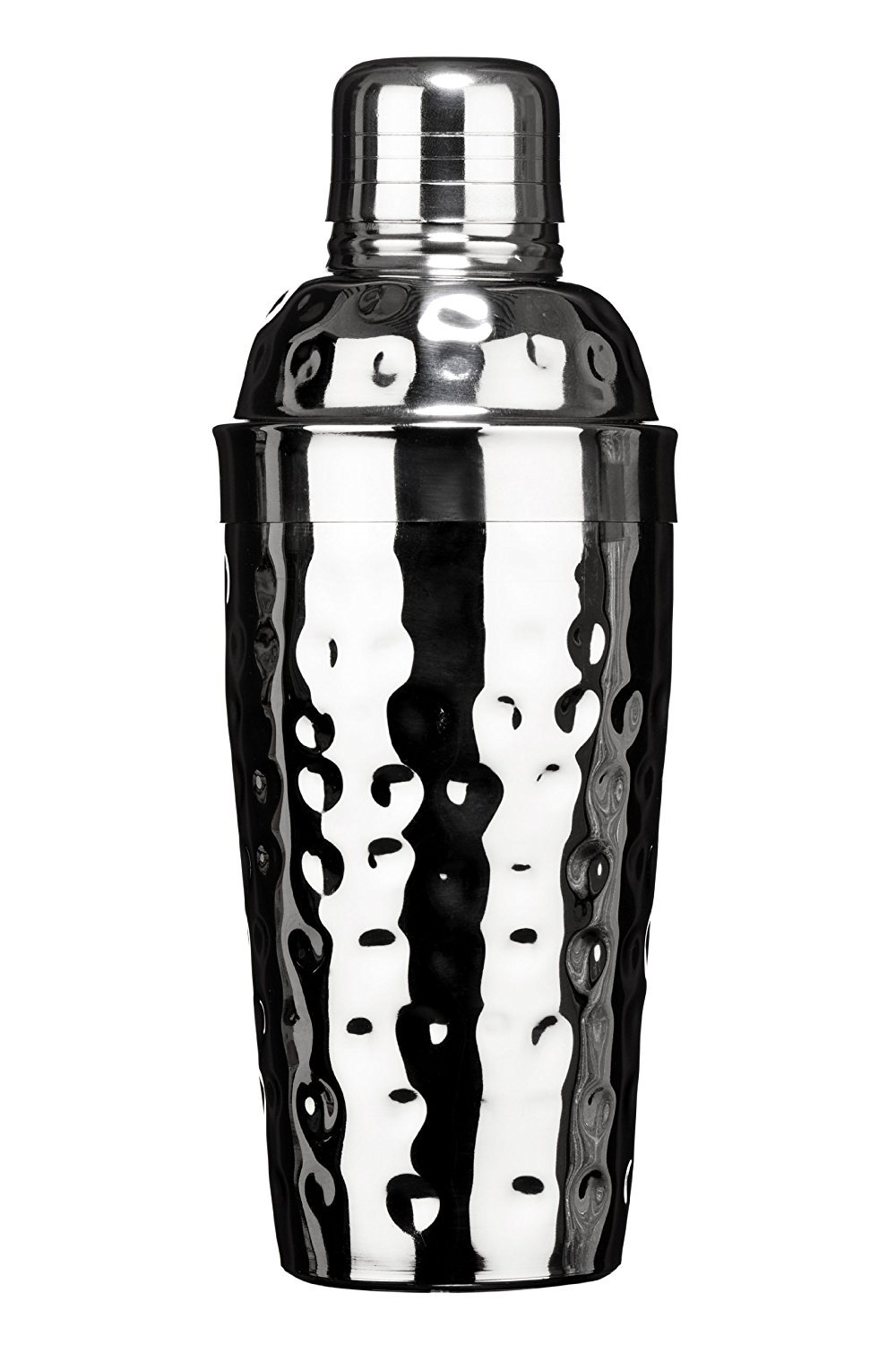Premier Housewares Cocktail Shaker - Hammered Stainless Steel, Silver