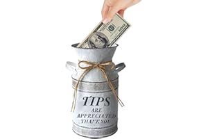 Iron Vintage Tip Jar for Money, Tip Bucket for Bartender Musicians, Money Container, Tip Jar for Restaurants Bars Coffee Shop