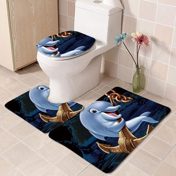 XIRUN Marine Toilette dreiteiliges Badezimmer Set Wohnzimmer Teppich
