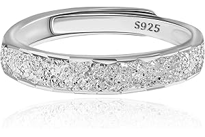 Meissa Couple Rings Wedding Band for Men and Women 925 Sterling Silver Stone Finish Couple Rings Anniversary Ring Set Size Ad