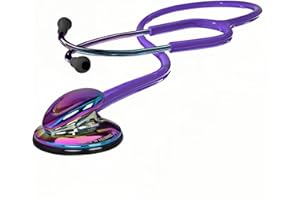 MaiWieel-Classic Stethoscope Rainbow Purple Single Head Stethoscope for Nurses Doctor,EMT Student,Home Medical, Estetoscopio Doctor Accessories Medical Supplies.Alloy Chestpiece,Soft Eartips (Rainbow Purple)