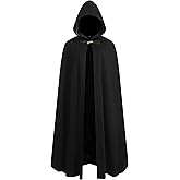 SightYoung Men Renaissance Cloak with Lining,Medieval Cloak with Hood Men Women,Warm Cape for Women,Winter Cape for Adult