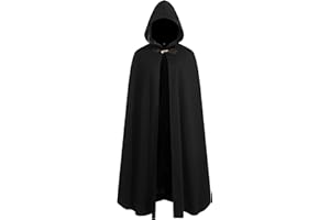 SightYoung Men Renaissance Cloak with Lining,Medieval Cloak with Hood Men Women,Warm Cape for Women,Winter Cape for Adult