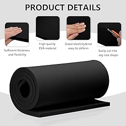 MEARCOOH 15mm Thick Black Eva Foam Cosplay Sheets