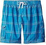 Kanu Surf Men's Big Flex Extended Size Plaid Swimtrunk, Aqua, 3X