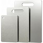 3 PCS Stainless Steel Cutting Boards for Kitchen, 304 Metal Non Stick Small Chopping Board Set, Dishwasher Safe & Warp Proof (13.4 x 9, 11.8 x 7.9, 9.4 x 5.9 in)