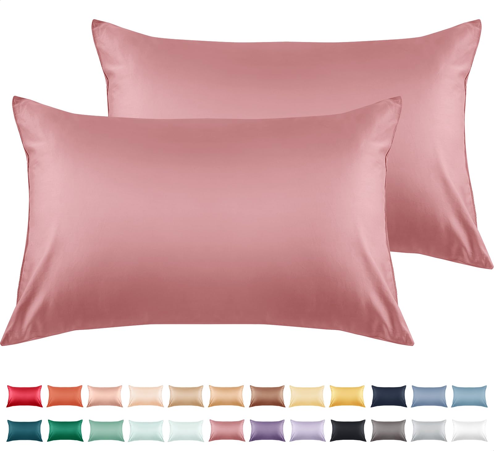 Photo 1 of Warmstar 100% Cotton Toddler Pillowcase Set of 2, 600 Thread Count 13x18 Toddler Pillowcases Soft & Breathable, Cotton Travel Pillow Case Cover 13"x 18" with Envelope Closure,Lotus Pink