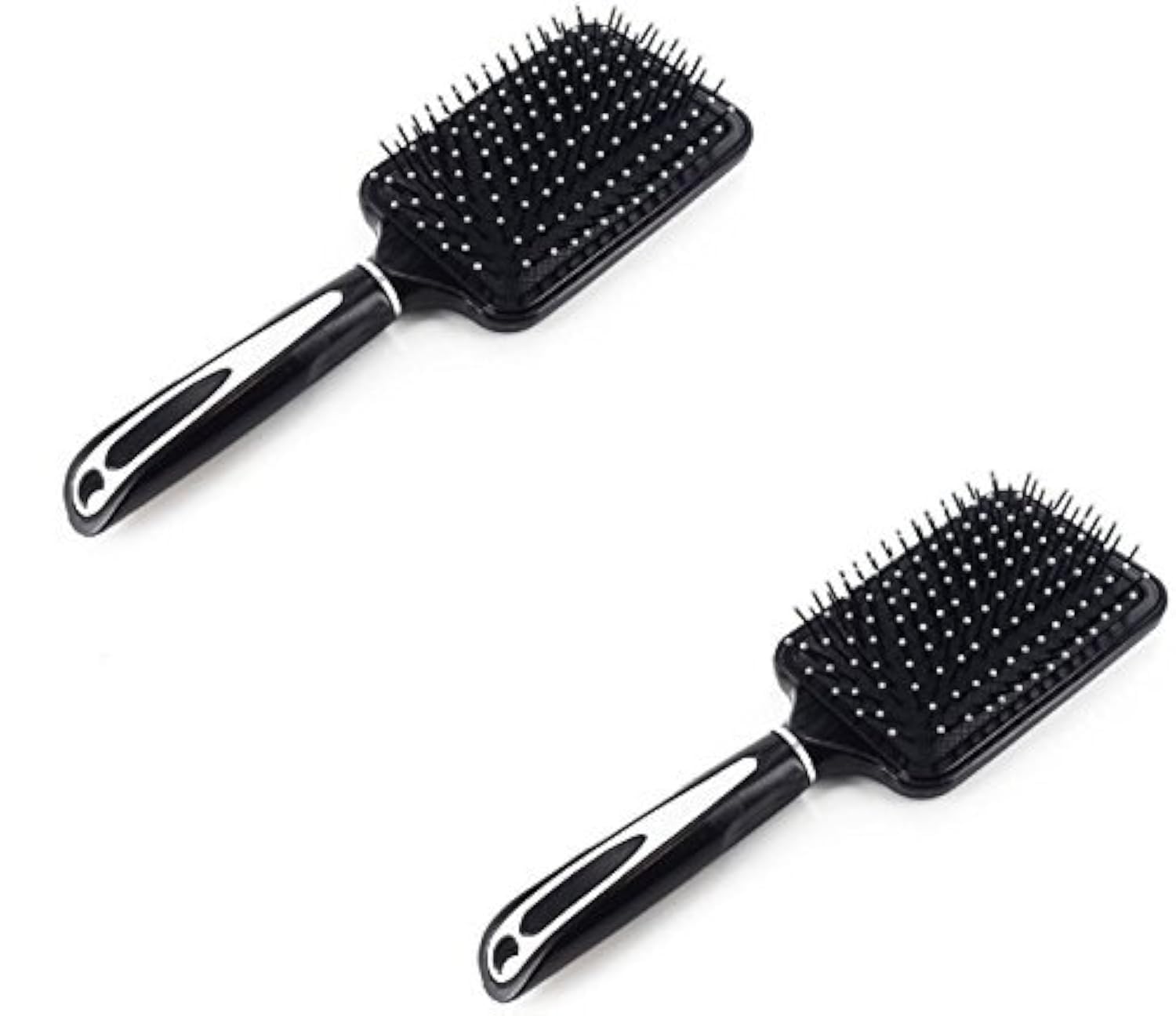GENERIC Pack of 2 Large Professional Paddle Hairbrush Tangle Free Cushion Massage Comb Brush