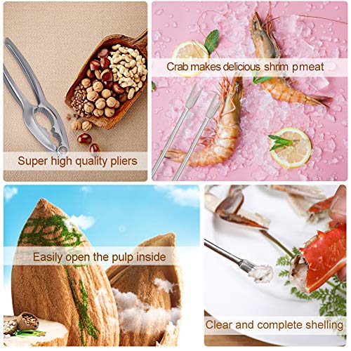 Seafood Tools 3.3oz Crab Crackers Nutcrackers Forks Set for Lobster Leg, Shellfish, Crab Shells and Nuts Cracking (9Pack) - Thumbnail 4