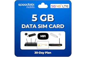 SpeedTalk Mobile Data SIM Card Kit for WiFi Hotspot MiFi Modem Internet Router USB Sticks Laptops Tablet | No Contract 3 in 1 Simcard - Standard Micro Nano | USA & International Roaming (5GB 4G LTE)