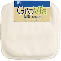GroVia Reusable Cloth Diapering Wipes, 12 Count