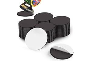 EVEMODEL Miniature Magnetic Self-adhensive Round Bases for Wargames Flexible Sticky Magnets (Round 40mm-50pcs)