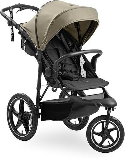 hauck Runner 3 Olive All-Terrain Stroller with Handbrake & XL Sunshade