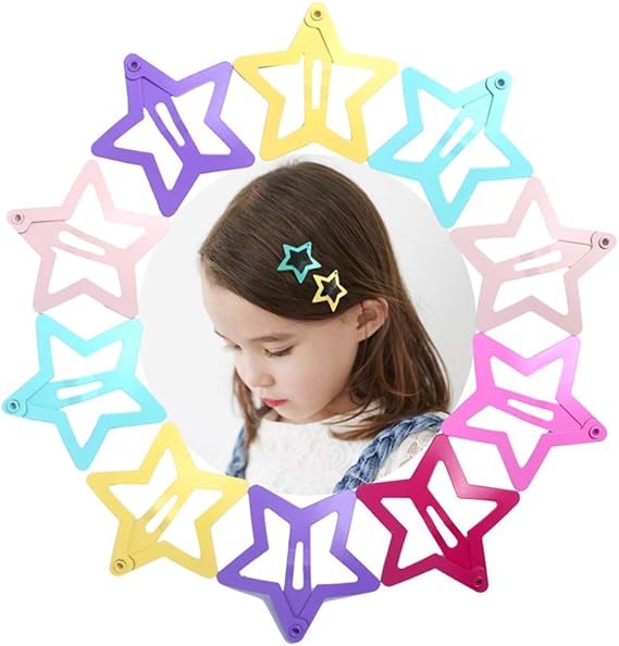 Amazon Co Jp Kingsie ヘアクリップ 12点セット 星型 ヘアピン パッチン留め 前髪 髪飾り 髪留め ヘアアクセサリー 服 ファッション小物