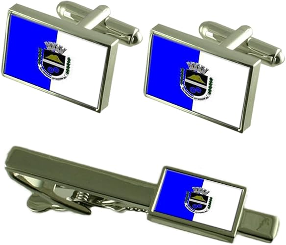 Amazon Com Comendador Levy Gasparian City Rio De Janeiro State Flag Cufflinks Tie Clip Box Gift Set Jewelry