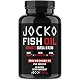 Jocko Fuel Omega 3 Fish Oil Supplement 2000mg - Burpless Fatty Acid Supplement, Wild Caught, Powerful Antioxidant with Astaxanthin (60 Capsules)