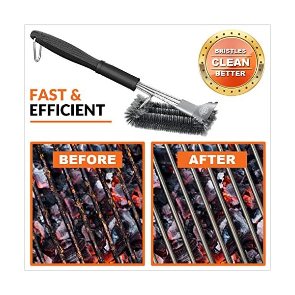 BBQ Grill Brush and Scraper 18" Stainless Steel Cleaning Brush