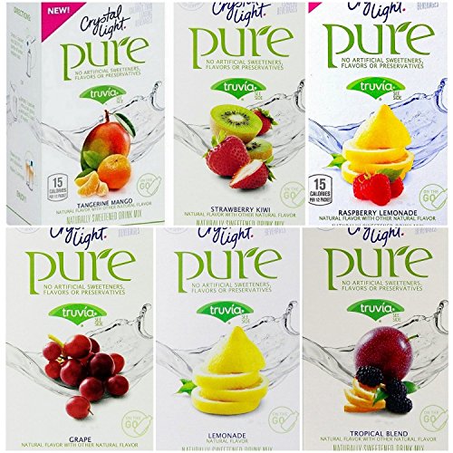 Crystal Light Pure On The Go Drink Mix Variety Pack, 6 Flavors, 1 Box