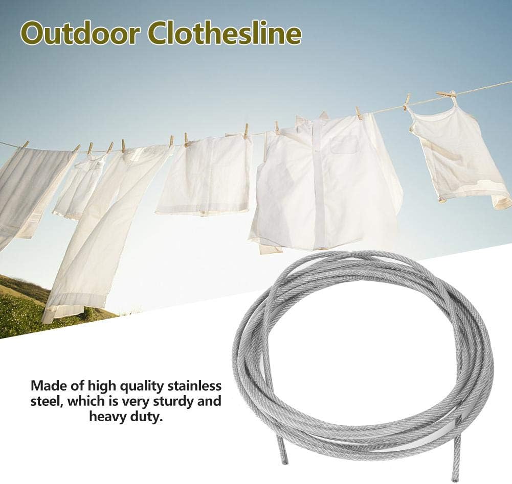 Outdoor Clothesline Kit, Waterproof Antisag Clothes Rope Line, Heavy Duty Clothesline Wire