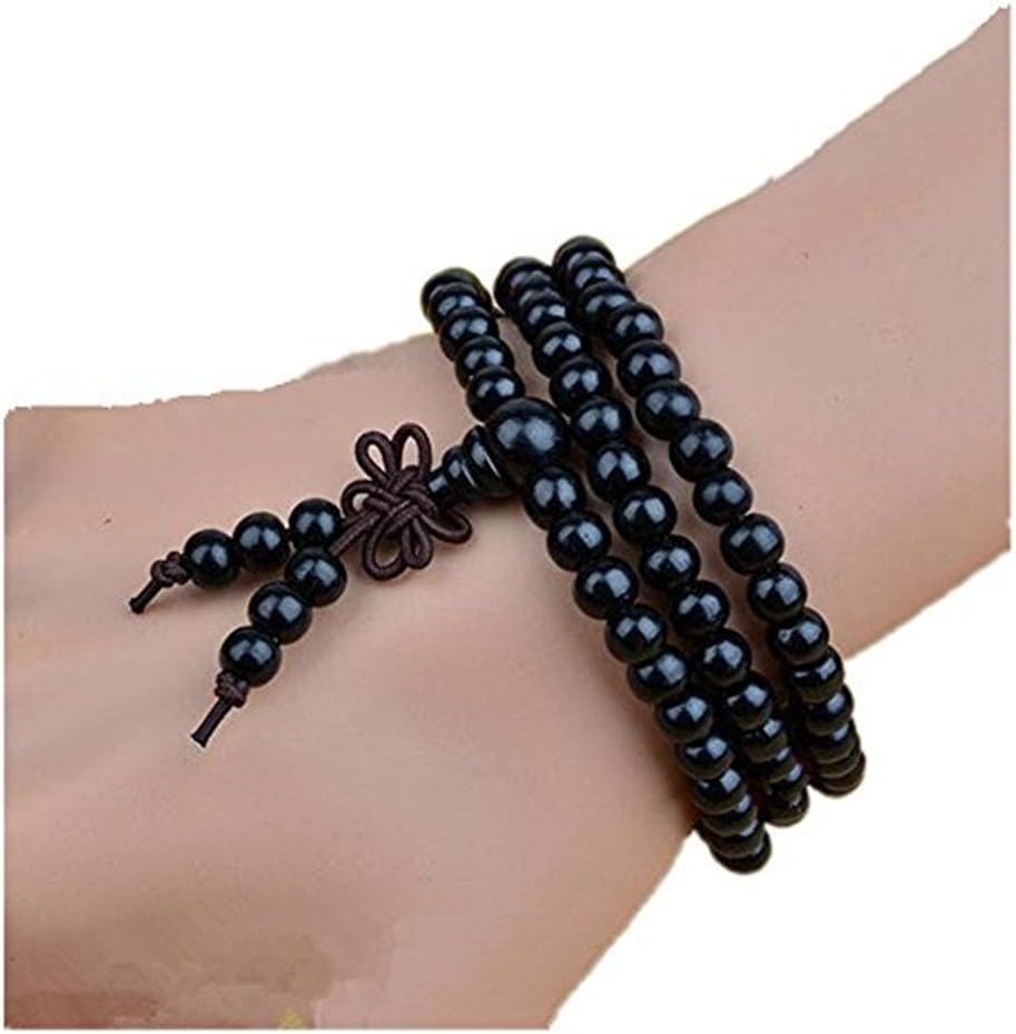 Lilith li Buddhist Meditation 6mm 108 Prayer Bead Packing: 2 pcs / set(Wine red and black)