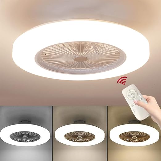 Modern Ceiling Fans with Lights 22 Inch ABS Invisible Fan Ceiling with