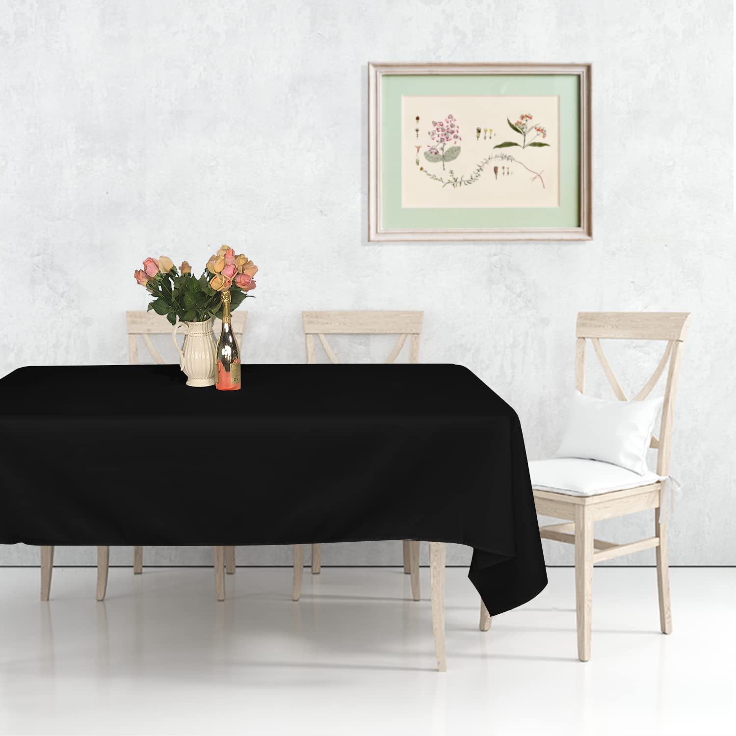 Covering All Occasions Tablecloth, 7, Polyester, Rectangle - 90" x 132" - Black - 1pc