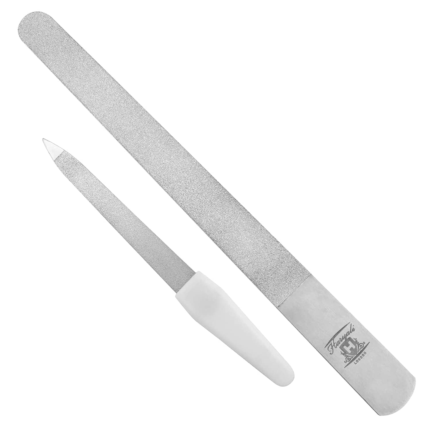 Haryali London, Professional Nail File, Diamond Dust Coated Nail Filer for Manicure & Pedicure, Diamond Deb Stainless Steel Nail Files Care Tool for Home & Salon Use